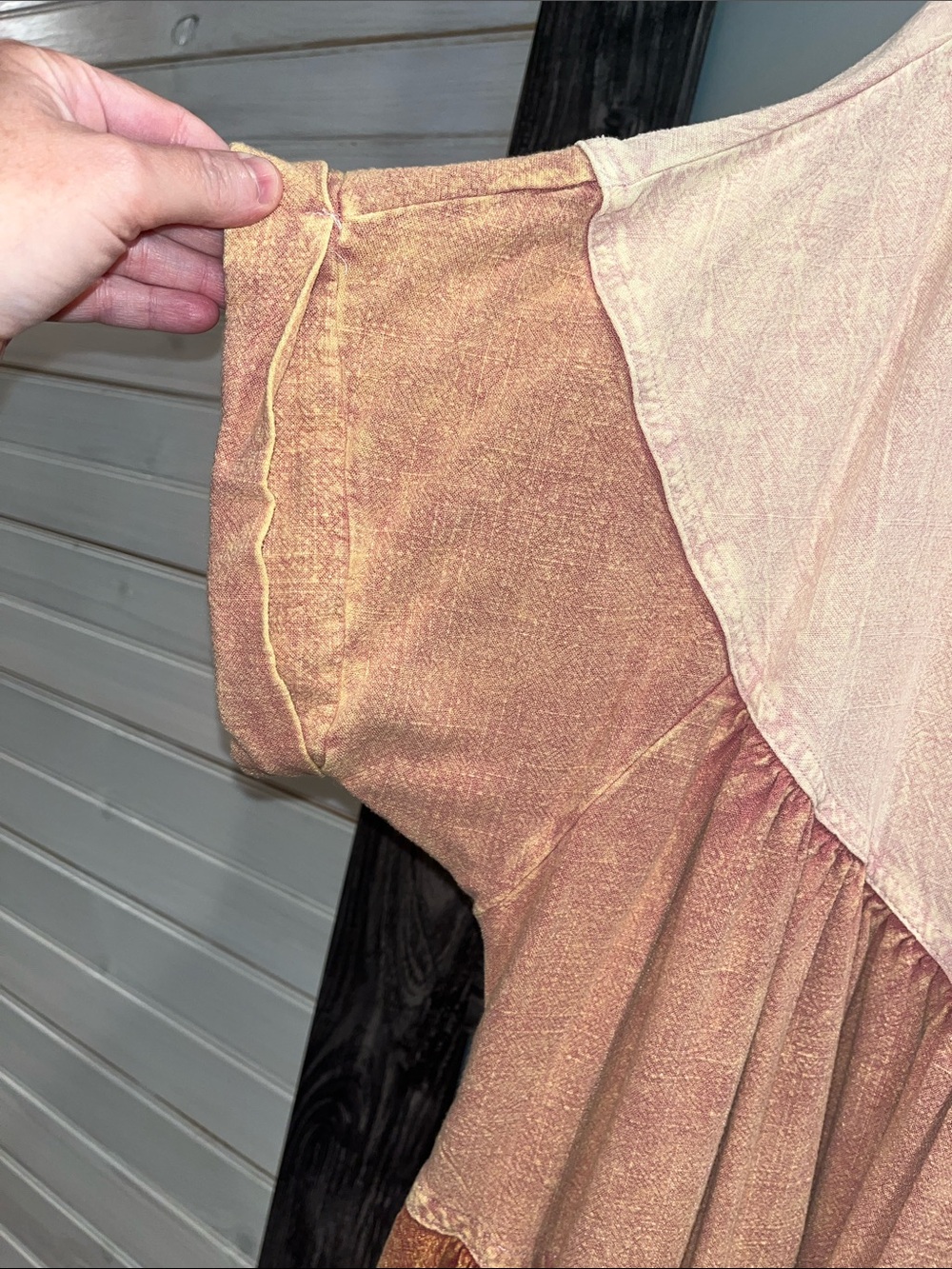 Oli & Hali Pink and Rust Tiered Short Sleeve Tunic - Picture 3 of 5